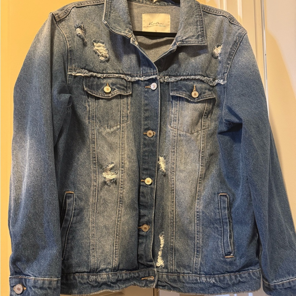 KanCan Light Blue Distressed Jean Jacket